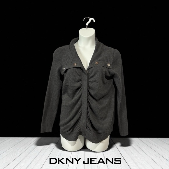 Women's DKNY Jeans Grey Cardigan, Size XL, 🍂 - Picture 4 of 10